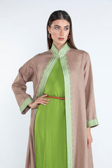 SM2512  Modern Elegance Linen Abaya
