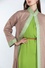 SM2512  Modern Elegance Linen Abaya