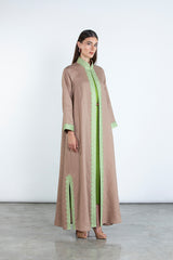 SM2512  Modern Elegance Linen Abaya