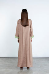 SM2512  Modern Elegance Linen Abaya