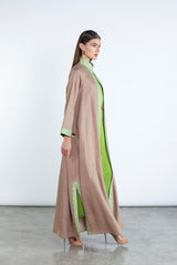 SM2512  Modern Elegance Linen Abaya