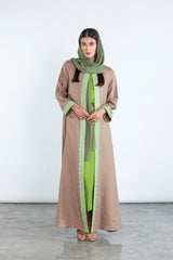 SM2512  Modern Elegance Linen Abaya