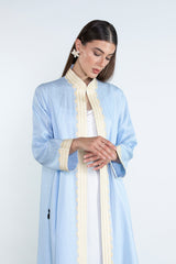 SM2512  Modern Elegance Linen Abaya