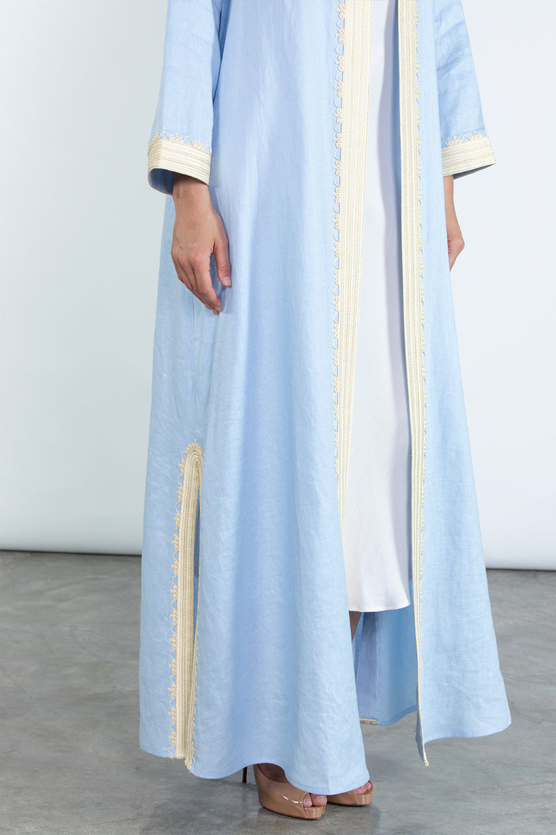 SM2512  Modern Elegance Linen Abaya