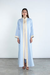 SM2512  Modern Elegance Linen Abaya