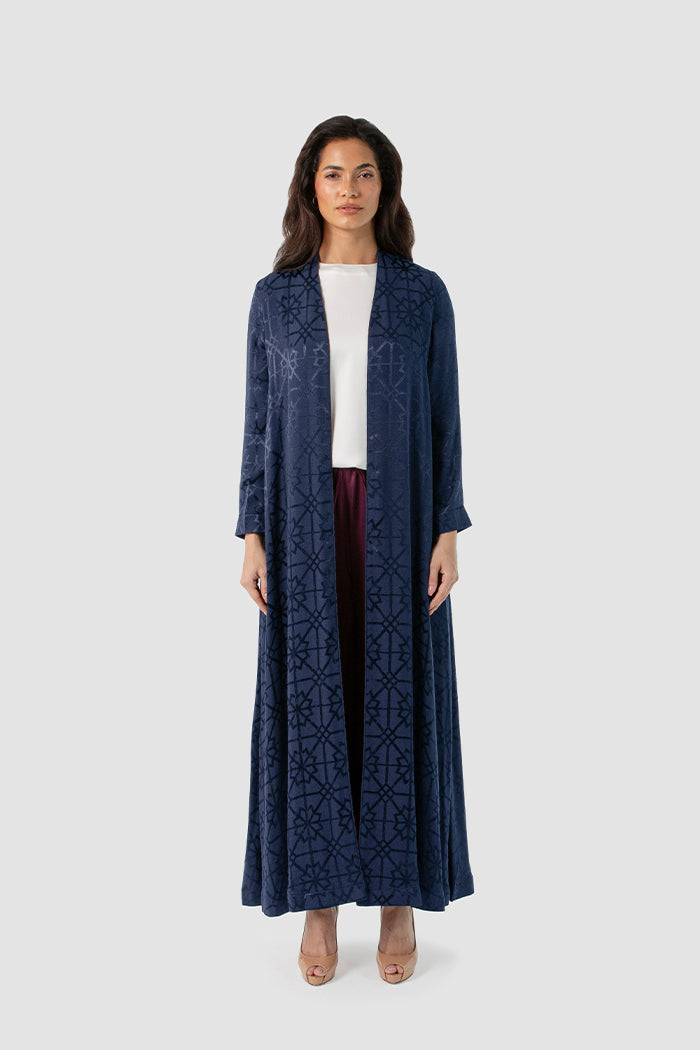MNPF002-NB Moonlight Concept Navy Blue Motif Jacquard Design