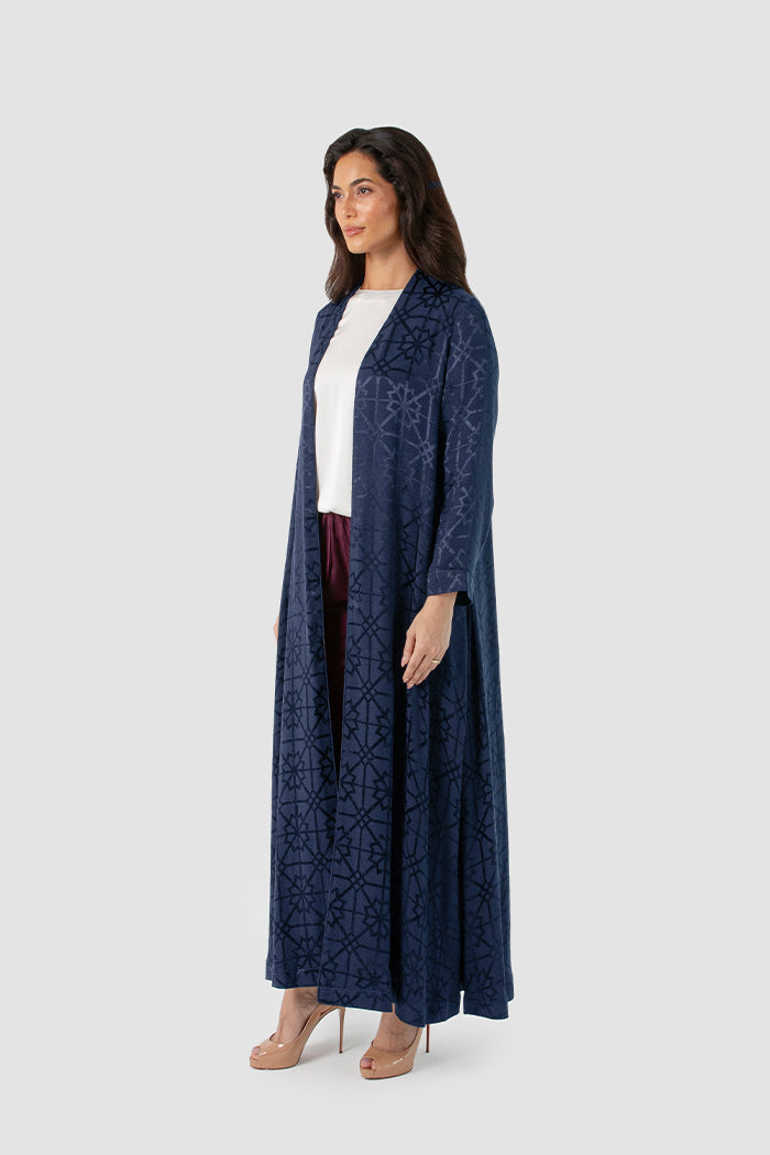 MNPF002-NB Moonlight Concept Navy Blue Motif Jacquard Design