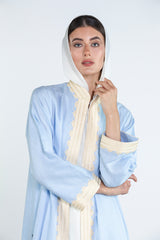 SM2512  Modern Elegance Linen Abaya