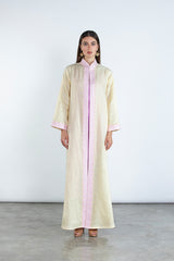 SM2512  Modern Elegance Linen Abaya