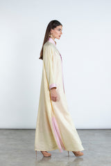 SM2512  Modern Elegance Linen Abaya
