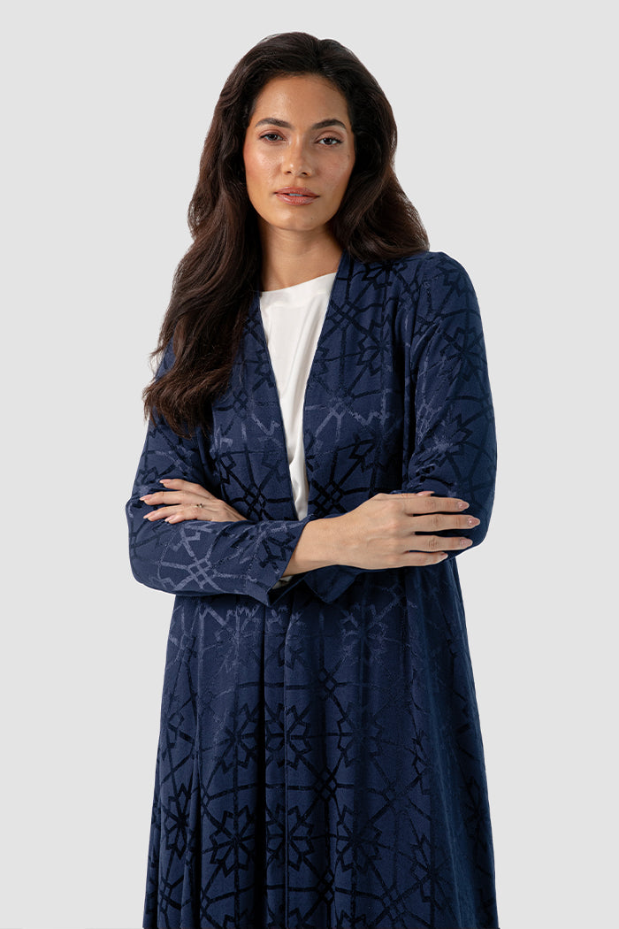 MNPF002-NB Moonlight Concept Navy Blue Motif Jacquard Design