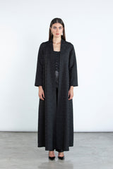 SM2506 Jacquard Flared Abaya with Matching Motif headscarf