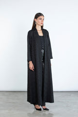 SM2506 Jacquard Flared Abaya with Matching Motif headscarf