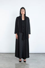 SM2506 Jacquard Flared Abaya with Matching Motif headscarf