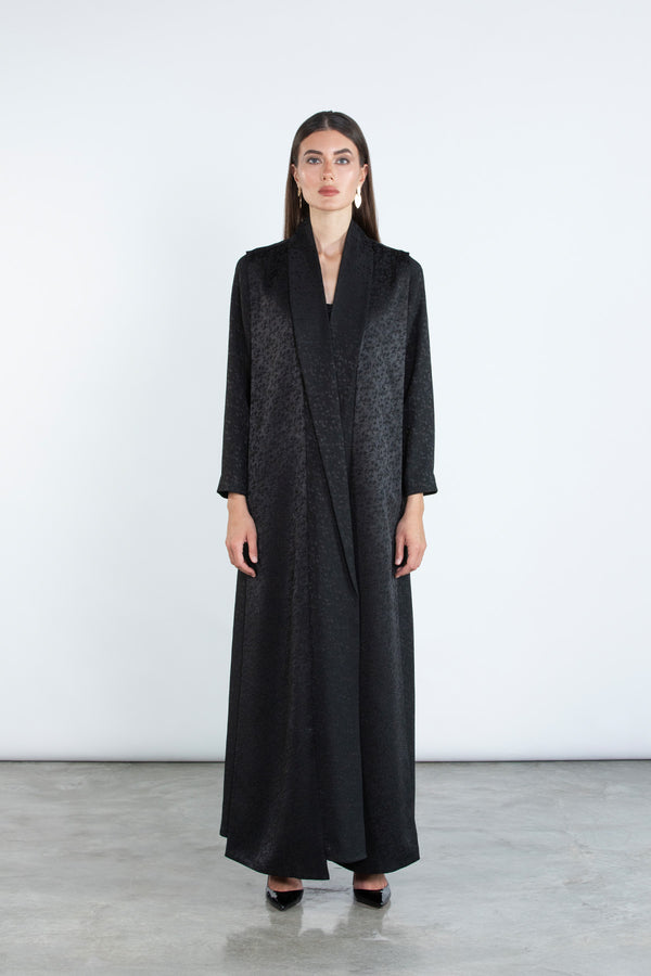 SM2502-JC Elegant A-Line Abaya with Optional Waist Belt and Dual Fabric Options