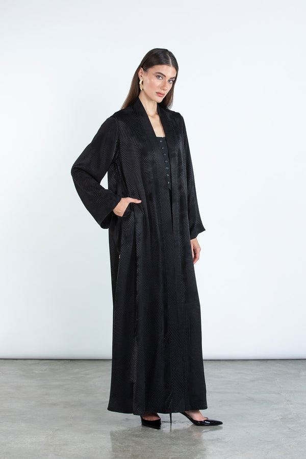 RTWS2502-BLK LAYAN Textured Everyday Abaya