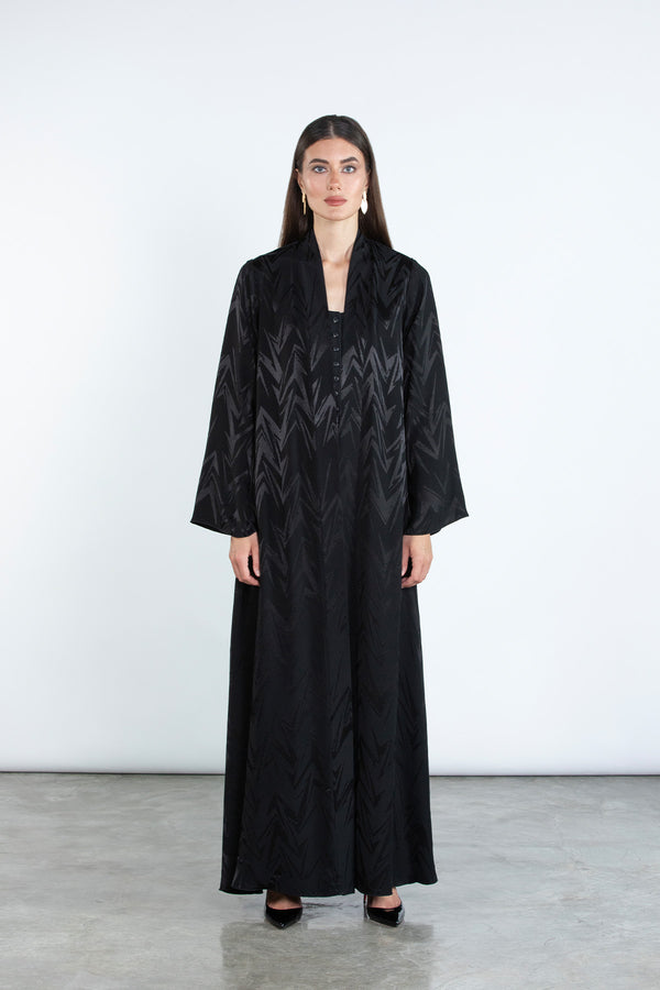 RTWS2504-BLK REYAH Textured Everyday Abaya