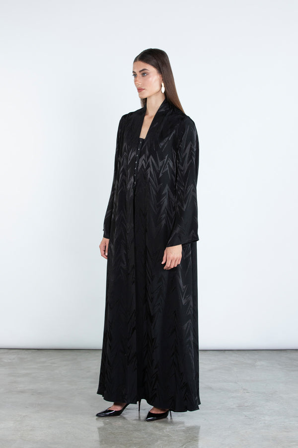 RTWS2504-BLK REYAH Textured Everyday Abaya