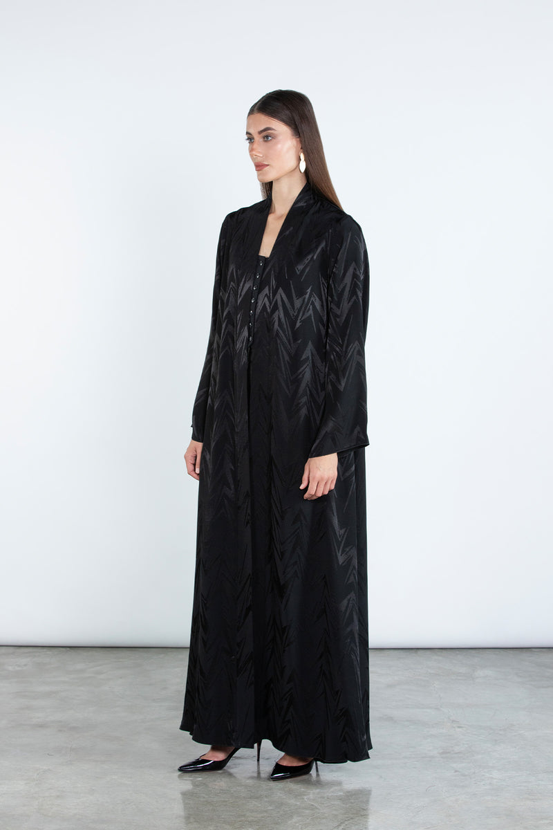 RTWS2504-BLK REYAH Textured Everyday Abaya