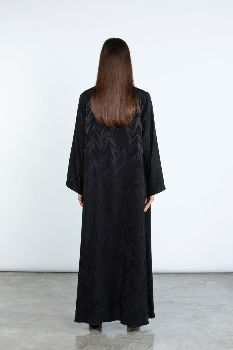 RTWS2504-BLK REYAH Textured Everyday Abaya
