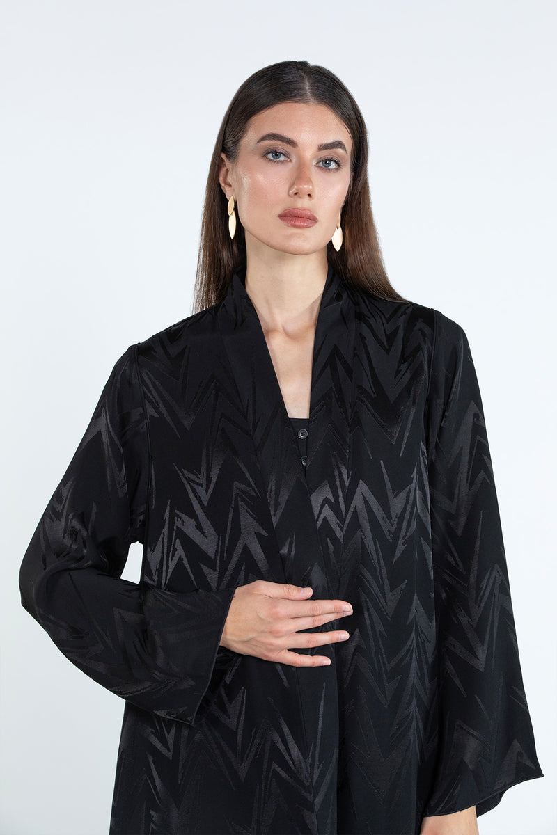 RTWS2504-BLK REYAH Textured Everyday Abaya