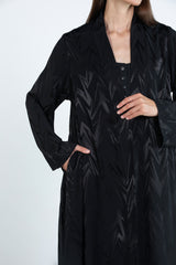 RTWS2504-BLK REYAH Textured Everyday Abaya