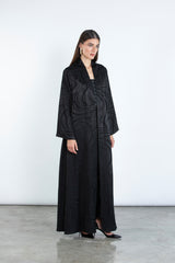 RTWS2503-BLK  SAHAR Textured Everyday Abaya