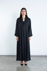 SM2505 Flared Kimono-Style Abaya with Embroidered Details