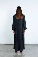 SM2505 Flared Kimono-Style Abaya with Embroidered Details