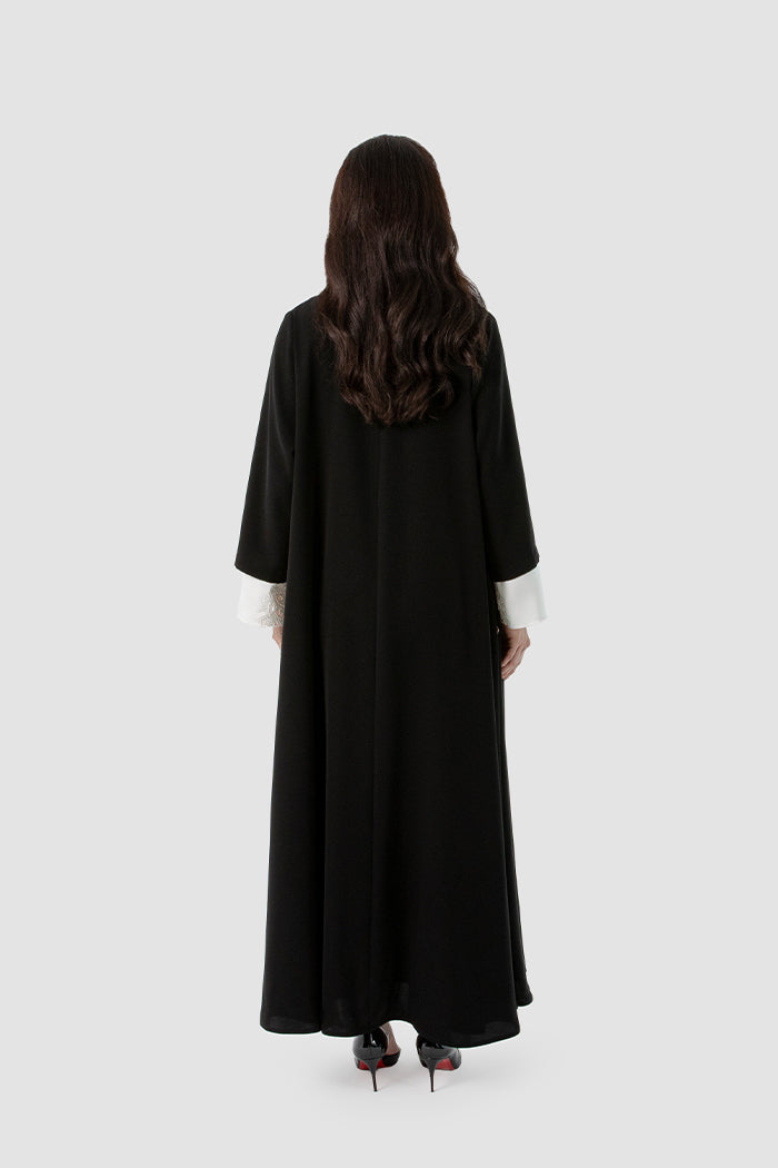 SM2520 – The Artisanal Contrast Flared Abaya