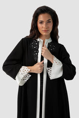 SM2520 – The Artisanal Contrast Flared Abaya