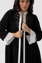 SM2520 – The Artisanal Contrast Flared Abaya