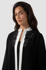 SM2520 – The Artisanal Contrast Flared Abaya
