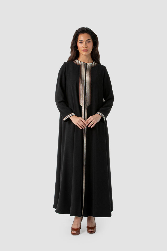 SM2516 Ombré Embroidered Flared Abaya