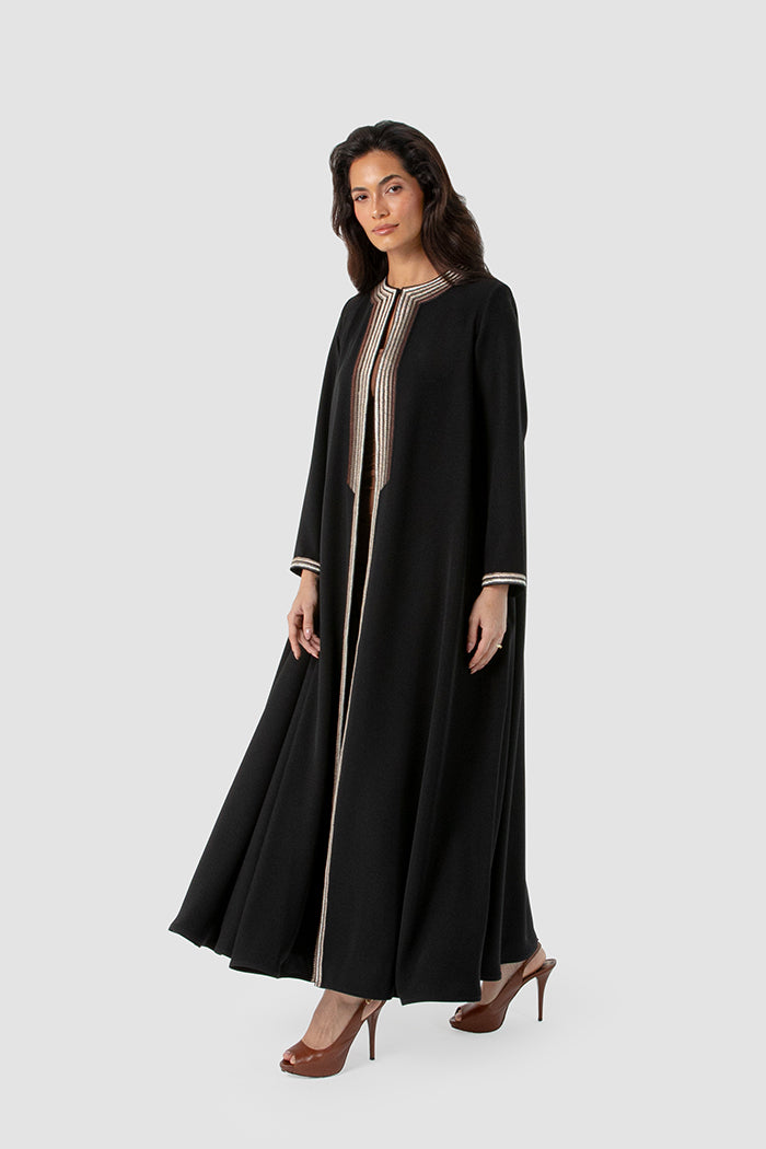 SM2516 Ombré Embroidered Flared Abaya