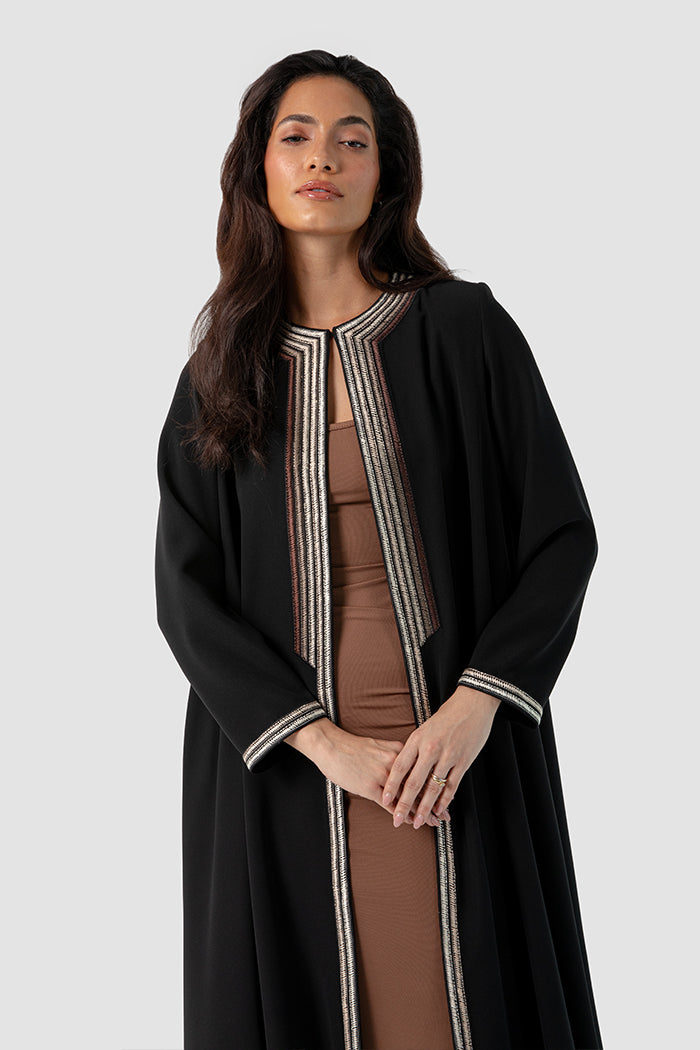 SM2516 Ombré Embroidered Flared Abaya