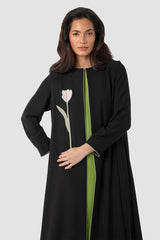 SM2517 Floral Bloom Flared Abaya