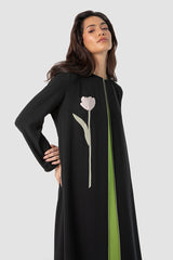 SM2517 Floral Bloom Flared Abaya