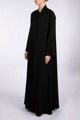 RTW2306 Classic Black Textured Crepe Abaya