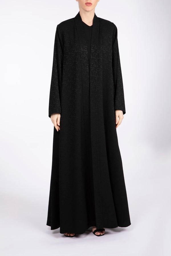 RTW2304 Stylish Black Textured Crepe Abaya