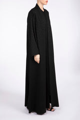 RTW2304 Stylish Black Textured Crepe Abaya