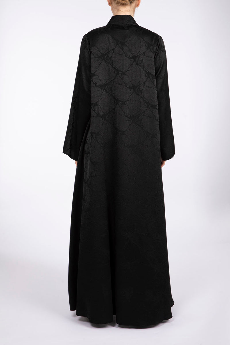 RTW2302 Abstract Motif Textured Fabric Abaya