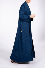 RTW2304 Blue Textured Fabric Abaya