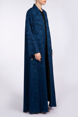 RTW2301 Blue Line Motif Textured Fabric Abaya