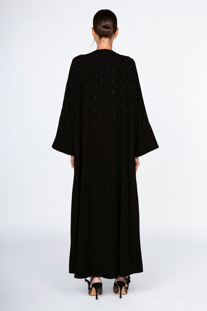 ED2311 Round Neck Pin Tucks Abaya.