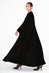 ED2311 Round Neck Pin Tucks Abaya.