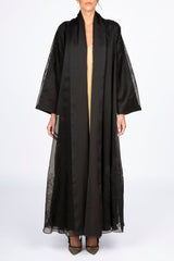 ED2303 Double Layer Organza And Silk Abaya.