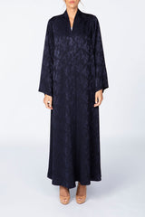 RTW2309 Abstract Motif Textured Fabric Abaya (Blue)