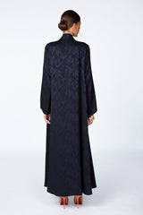 RTW2309 Abstract Motif Textured Fabric Abaya (Blue)