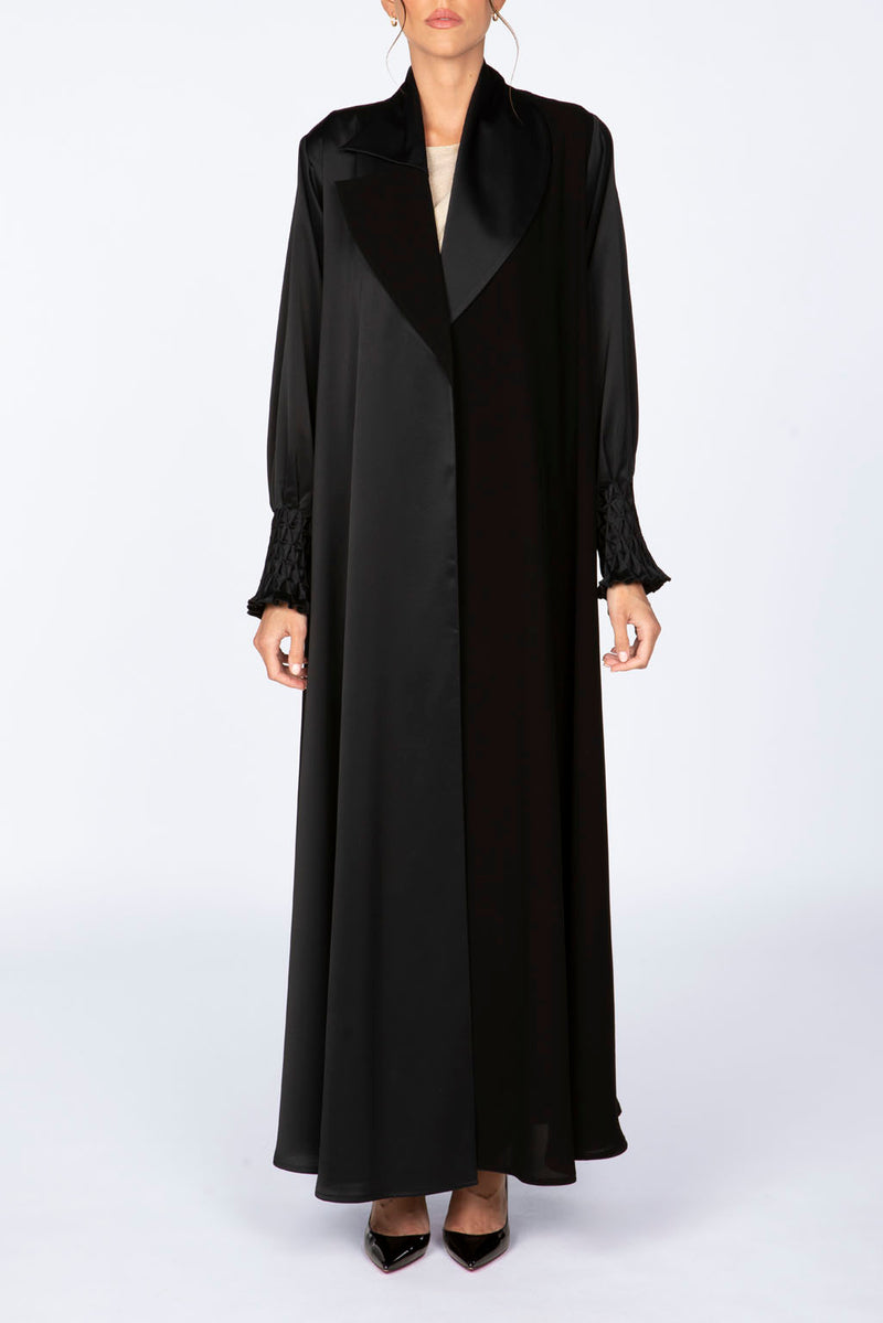 ED2308 Smocked Cuff And Puff Sleeve Abaya